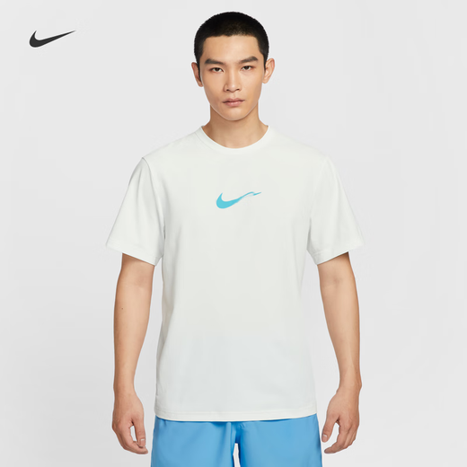 耐克（NIKE）官方HYVERSEDRI-FIT男子速干短袖上衣夏季T恤HV4882 121山峰白/怒火蓝/银 XS