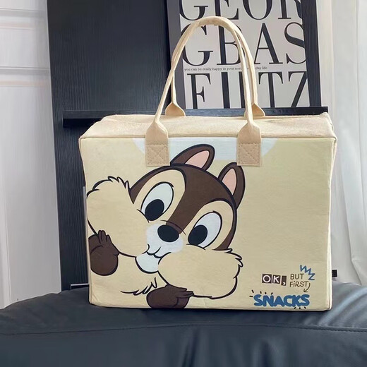 Neuer Cartoon -Reisetasche faltbare Aufbewahrungsbeutel mit großer Kapazität Exquisite Filzgepäckbeutel kann für Lieferbeutel Khaki tragbarer Orangenbär 40*30*20 Putt werden