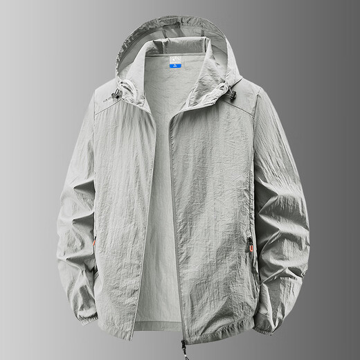 Guqian Summer Lightweight Quick-drying Hooded Sun Protection Jacket Men's Jacket Outdoor Leisure Travel Mountaineering Fishing Sports Sun Protection Clothing Dark Gray 2XL