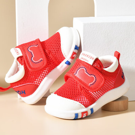 [Baby Sandals] Men's and Girls' Summer Toddler Shoes 0-1-2 Years Old Baby Anti-Slip Soft Sole Baby Toddler Net Shoes Navy Blue 22
