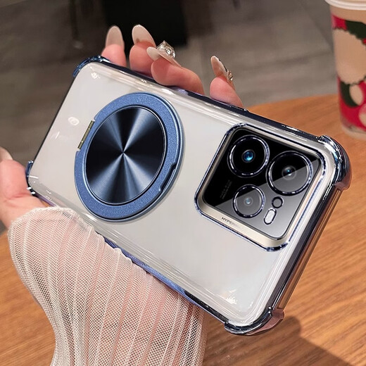 福顺奢适用真我gt7pro手机壳realmeGT7por竞速版透明保护5010硅胶5090四角防摔oppo男女新款高级感 气囊【炫酷黑+360镭射磁吸支架】自带镜头膜 realme真我 GT7 Pro