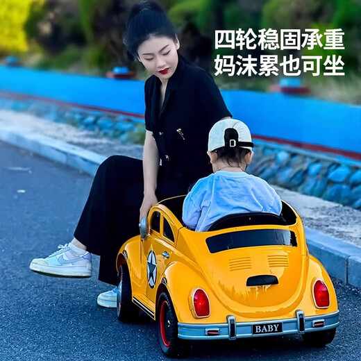 巴塞博儿童玩具车可坐人四轮电动汽车男女小孩新款可遥控玩具车双人童车 【12V7警车款】黑+顶配全功能