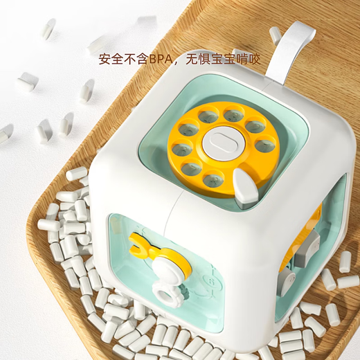婴幼儿手指精细动作训练玩具小月龄0到6个月宝宝37早教8婴儿9 蒙氏早教魔方/蓝【精美彩盒】