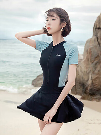 
Swimsuits for women soaking in hot springs to make you look slim in swimming pools Quick-drying one-piece swimsuit removable skirt four-piece set 12128 black L black one-size M (recommended 80-95 Jin [Jin equals 0.5 kg])