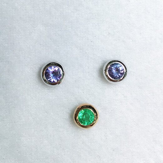 Iosn18K gold natural tanzanite bubble bead pendant round necklace colorful gemstone jewelry women's spring new single pendant without necklace 18K gold blue tanzanite pendant