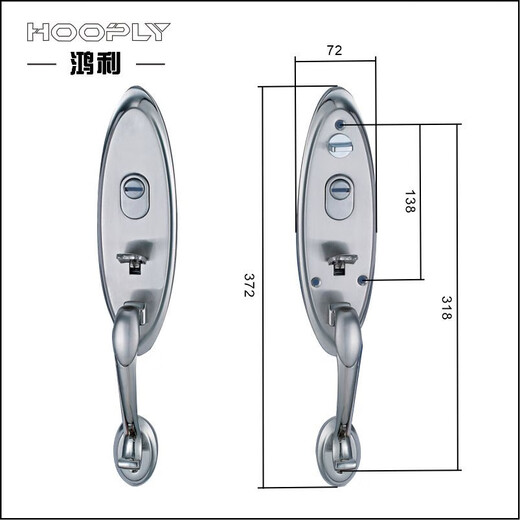 XMSJ Hongli Schloss Edelstahltür C-Level Lock Core Tiandi Lock Lock Türe Anti-Diebstahltür Schloss großer Griff Handhalter Lock Körper 9928 Griff ohne Lock-Kern-Kernkörper mit Tast