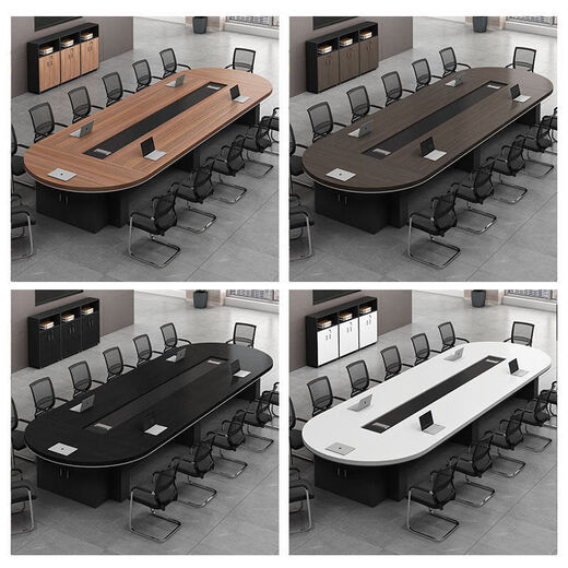 Großer Konferenztisch, langer Tisch, einfacher moderner ovaler Schulungstisch, Kombination aus Konferenzraumtisch und Stuhl, Büromöbel, 1,8 x 0,8 Meter Konferenztisch