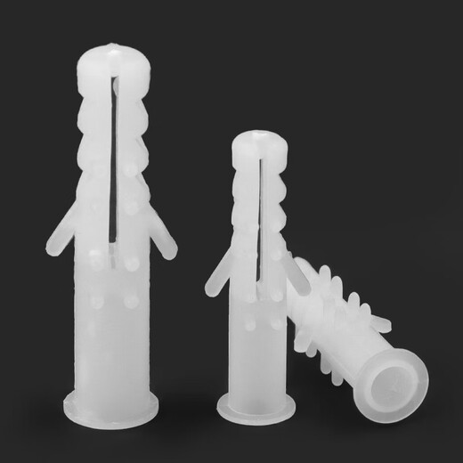 Huxin plastic expansion tube white barbed 6/8mm reinforced round expansion rubber plug rubber particle expansion plug wall plug anchor bolt expansion screw M6*30 barbed 200 pieces