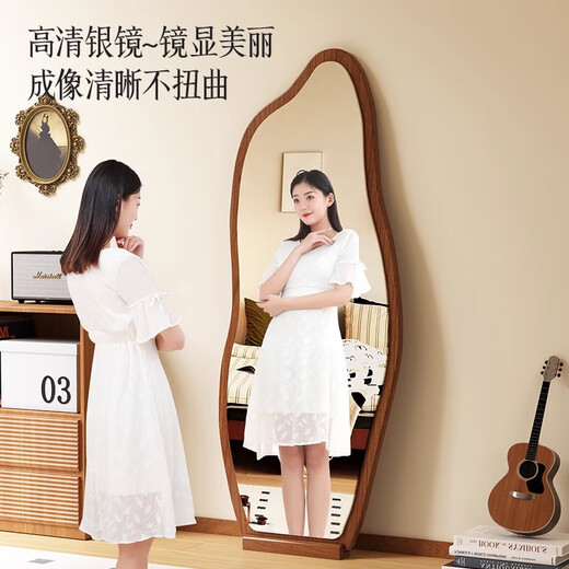 Xingao Shengtang French retro full-body mirror floor-standing mirror home designer special-shaped dressing mirror high-end cloud stand style-160*55 warm white