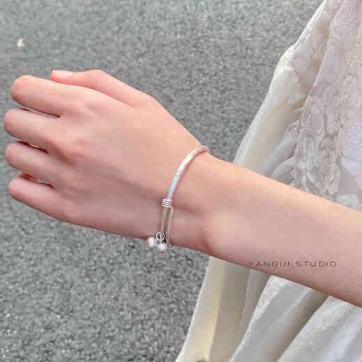 IosnIOSNYangui plum blossom bell S999 solid silver non-fading solid push-pull bracelet sterling silver new Chinese style bracelet for women plum blossom bell solid bracelet