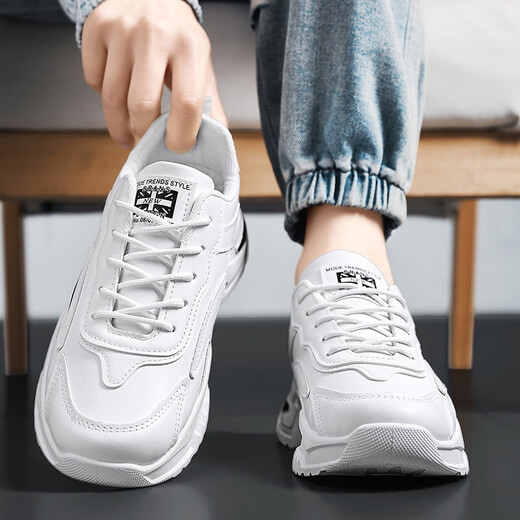 Changxiang Huili men's shoes 2025 summer men's trendy teenagers sports and casual versatile thick sole heightened little white dad shoes men RF-869 white 42