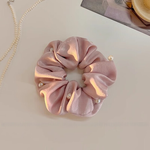 The Story of Danqin Rose Liu Yifei's same style pearl large intestine hair tie women's hair rope ball scalp tendon headband hair accessories Liu Yifei's same style nude pink hair tie