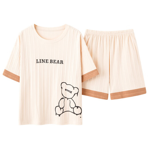 帕兰朵夏季睡衣女卡通可爱薄款学生短袖短裤春秋天两件套装可外穿家居服 GXT6630 2XL (建议130-145斤)