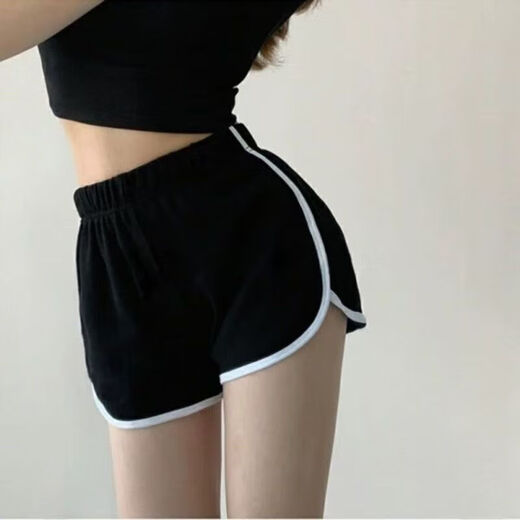 Gray sports shorts for women in summer wear high waist slim casual and versatile wide-leg jogging fitness yoga hot pants Royal Patty D01 gray L