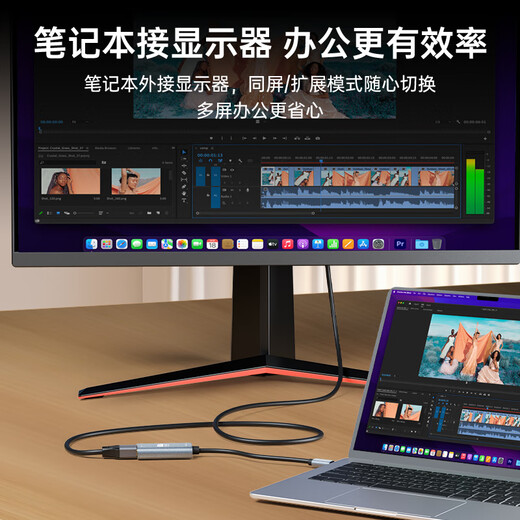 Ult-UniteType-C a HDMI Adaptador femenino 4K60Hz Conversor de alta definición Extensión de proyección de pantalla del cable Adecuado para la computadora portátil Panel plano de teléfono móvil Proyector de pantalla externa 0.17 metros
