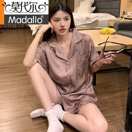莫代尔国风睡衣女款夏季冰 丝短袖2025年新款夏天可外穿薄款真丝家居服 BS13077#蝴蝶 M