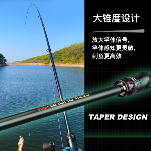 Camare 618 Big Promotion Shooter Super schnell einstellen Insektenstangenköderstange Mandarin Fisch Bass Schwarze Grubenstange Hochempfindlichkeit Kohlenstoffköderstange 618 682m Schütze Gerade Griff-XF Super-Schnell-Einstellung 2,04 Meter