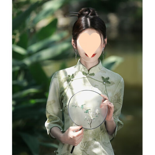 HUALIN FASHION绿色旗袍新款夏季2025春季新中式改良少女年轻款气质高端日常长裙 829绿色 M