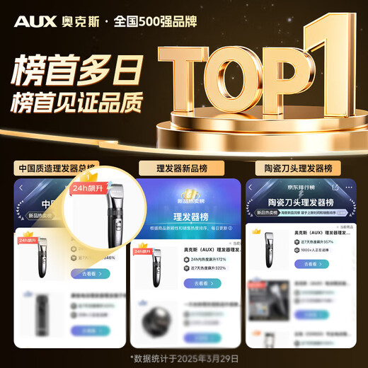 奥克斯（AUX）理发器剃头电动理发推子家用儿童婴儿剃头发电推剪神器男士自己剪剃光头电推子理发工具礼物