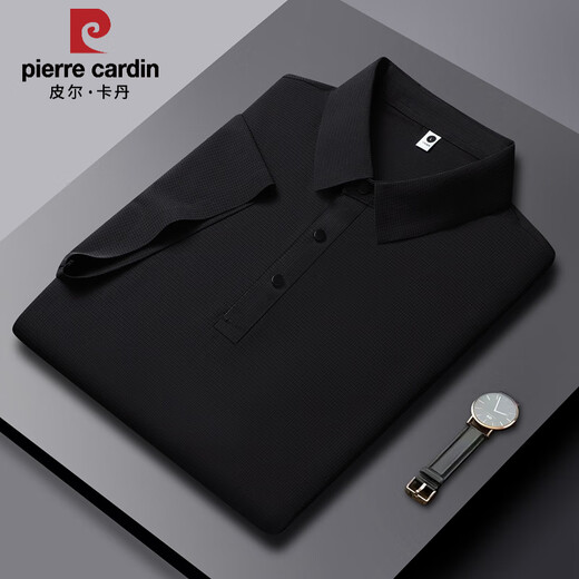 Pier Cardin Summer New Ice Silk Polo T-shirt à manches courtes pour hommes à manches courtes à manches courtes à manche à manches courtes à manche à manche mature PM-12357 White M