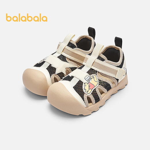 Balabala baby functional shoes baby shoes cartoon 2025 summer new shoes white and black tone 00319 25