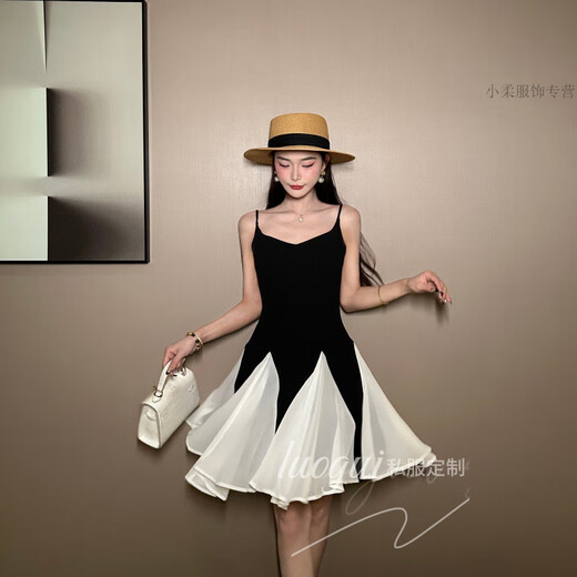 Ximuyao Huahua Heißes Mädchen Kurzärmless und sexy schlankes Hosenteilskleid 9761 Schwarz L 175 _105-115jin [Jin ist gleich 0,5 kg]