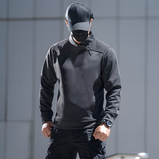 Longya II Longya Tiantong функциональная толстовка с воротником-стойкой, мужская осенне-зимняя повседневная свободная верхняя куртка, черный цвет полярной ночи M 175/96A (140-155Jin Jin соответствует 0,5 кг)