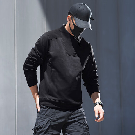 Longya II Longya Tiantong функциональная толстовка с воротником-стойкой, мужская осенне-зимняя повседневная свободная верхняя куртка, черный цвет полярной ночи M 175/96A (140-155Jin Jin соответствует 0,5 кг)