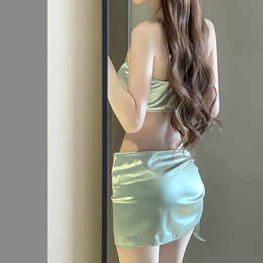 Jin Bingsheng bikini swimsuit for women in hot springs, sexy pure desire, slimming, fresh style, swimming pool and beach three-piece set with small breasts. Bikini three-piece set (green) L Recommended weight 90-110 Jin Jin is equal to 0.5 kg