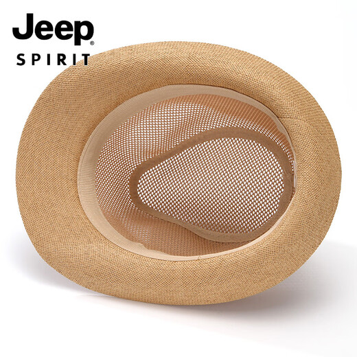 吉普（JEEP）中老年人帽子男夏天礼帽遮阳帽凉帽休闲户外网眼爸爸夏季透气 灰色 M(56-58cm)可调节
