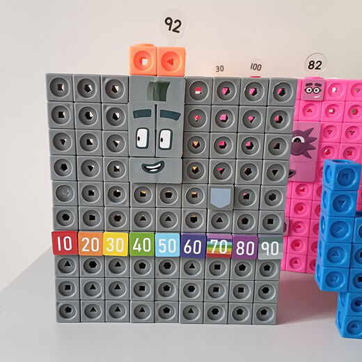 Mingxiang Feixiang Digital Square Cube plano Bloque de construcción digital Número Bloque de construcción 30-100 Toyadores de educación temprana 41-50TPE Square 455 Tarjetas de Tarjetas digitales