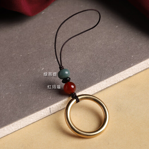 CHUXIANG brass ring mobile phone ring clasp metal universal dust plug pendant USB pendant anti-lost lanyard mobile phone pendant brass ring-Bai Bo