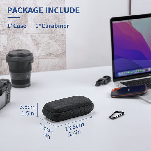 Western Digital (WD) Mobile Solid State Drive (PSSD) My Passport accompanying SSD protective case, shockproof protection bag, accompanying version PSSD thickened hard shell bag - black 2TB special bag