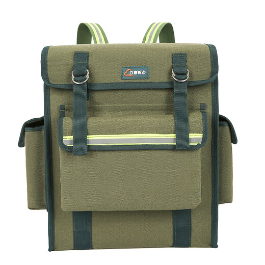 Yun Panfeng Backpack Tool Bag Large Backpack Multifunctional Repair Canvas Woodworking Thickened Wear-Resistant Portable Installation Electrician Bag Backpack Large Length 40 Width 20 Height 40cm