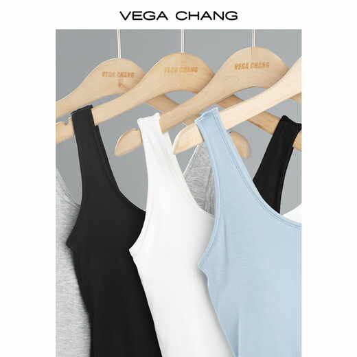 VEGA CHANG吊带背心女2025新款夏季纯色修身显瘦可内搭外穿小背心 钢琴白 L