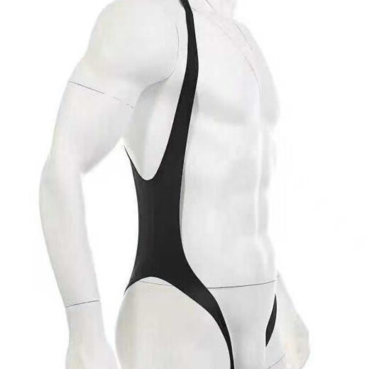 T-string men's sexy pure desire one-piece underwear vest hollow gay attack SM sports free briefs men's white