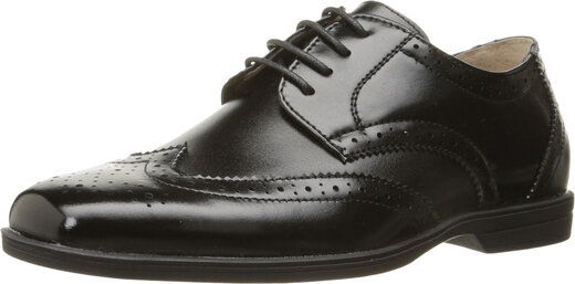 Florsheim Boys, Reveal Wingtip Oxford Shoes JR Junior and Senior, Black, 1.5 Senior Black 1.5 Senior