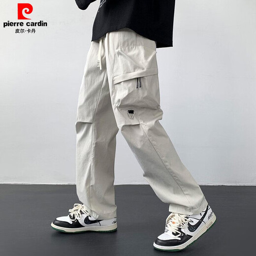 皮尔卡丹（pierre cardin）多口袋工装裤男2025春秋新款宽松直筒阔腿长裤青少年潮流休闲裤子 K9928军绿色 S 【90-100斤】