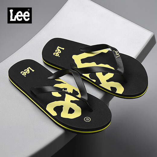 LEE FLIP FLOPS Zapatos para hombres para el verano Nuevas zapatillas deportivas transpirables para hombres Sandalias de playa anti-Slip Beach Men Black 41 (255 mm)
