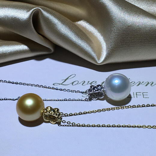 Shaoyu 18K gold-plated pearl pendant accessories DIY necklace buckle empty support glossy thick work-inlaid simple small fragrance 9K white