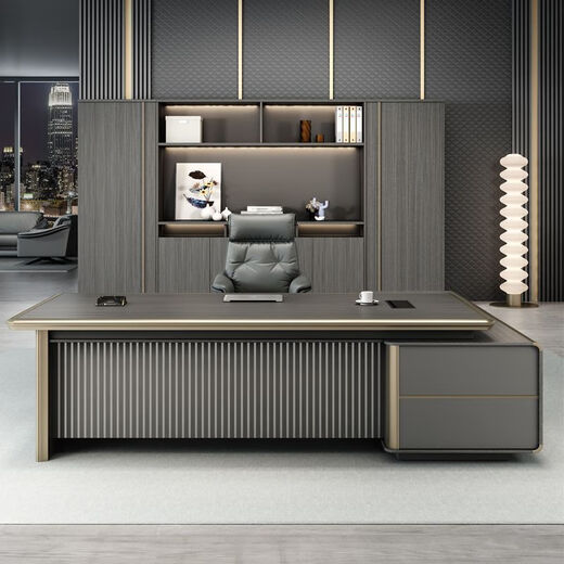 Zhiyi Desk Boss Desk Simple Modern Manager Desk Light Luxury Leadership Desk and Chair Set Office Executive Desk Combination 2.0 Meter Luxury Boss Desk