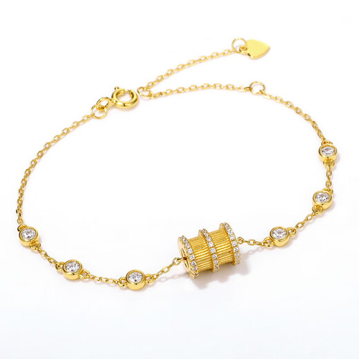 Lie Rui new small waist bracelet women's s925 silver plated 9k gold zircon bracelet retro light luxury hand jewelry white zirconium