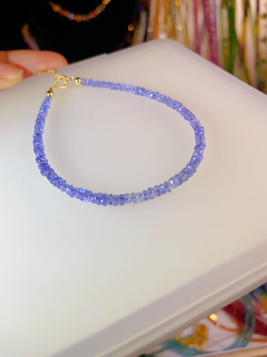 Feiyu Ruyijia Welfare Beautiful Natural Ice Tanzanite 14k Gold Faceted Tanzanite Sapphire Bracelet 17cm