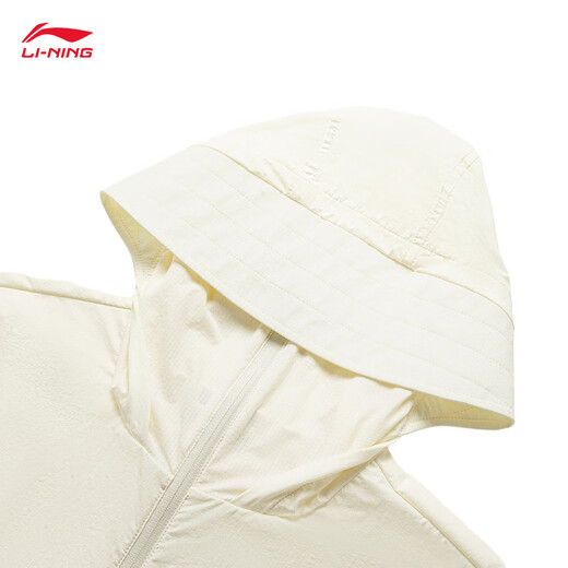 Ropa de protección solar Li Ning K Smoothie | Cortavientos deportivo informal de moda holgado de manga larga transpirable de secado rápido para mujer blanquecino 686-1 M