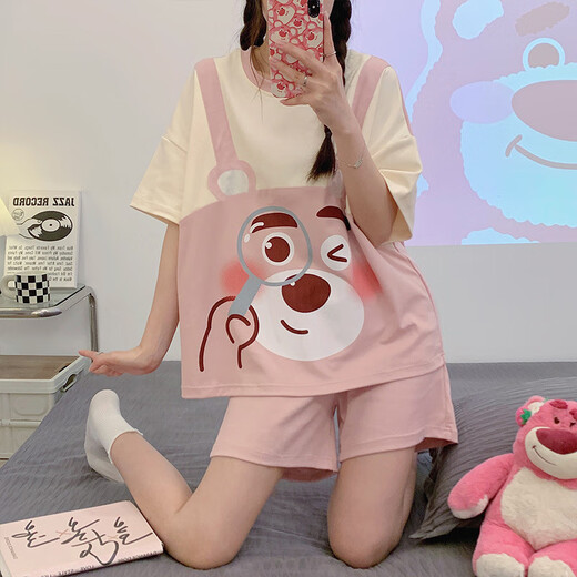 Jingpufei Summer en pyjamas féminin à manches courtes et vêtements à domicile 2025 684 STRAP BARS 185 2xl Code [Recommandé 125-150jin [Jin est égal à 0,5 kg]]]