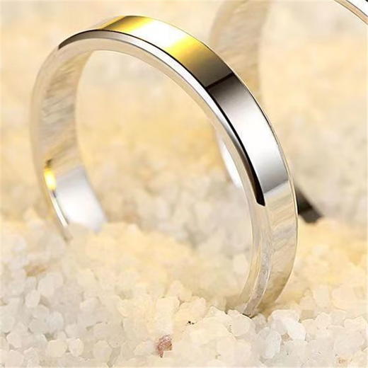 Laofengxiang pt950 platinum ring for men and women, smooth plain ring, platinum pair ring, frosted couple ring, gift for girlfriend, platinum simple love - men's ring (face to face), be sure to note the number (8-25) or leave it when you are closed.