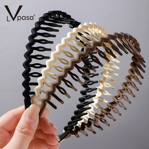 LVPASA 2 pcs hair buns, new headbands for women, special for face washing, with teeth, non-slip, small hair sorting headbands, 2 pcs, black