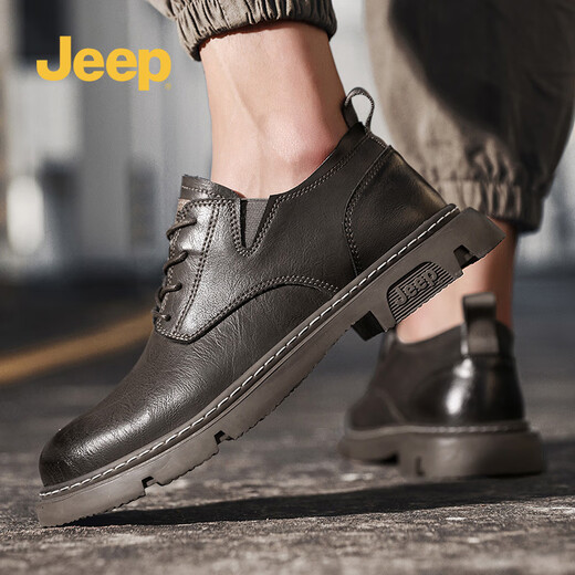 Jeep Jeep men's shoes spring and autumn leather shoes men's business formal shoes British style small leather shoes workwear casual sneakers