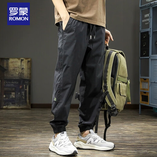 ROMON Spring and Autumn 2025 Workwear Men's Casual Pants Loose Quick-Drying Sports Pants New Harem Charge Pants Men's Khaki Autumn and Winter 4XL Recommended Weight 210-230Jin Jin is equal to 0.5 kg