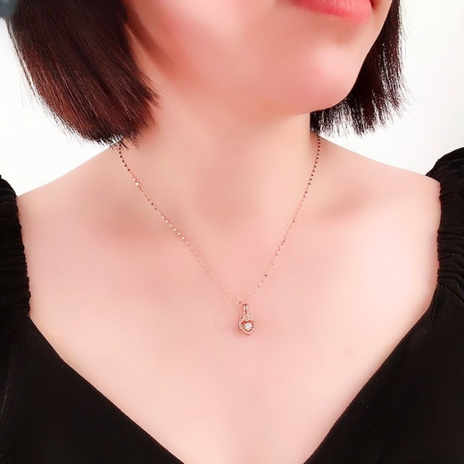 Xerui Russian 14K gold pendant for women rose gold blessing smart letters peach heart AU purple gold color pendant for girlfriend